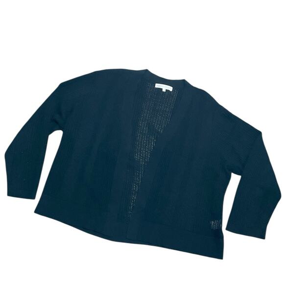 Madison + Hudson Women's Split Neck Crochet Cardigan Black Size XL EUC - Picture 3 of 7